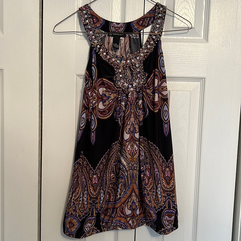 Cute top with beads and fake stones
